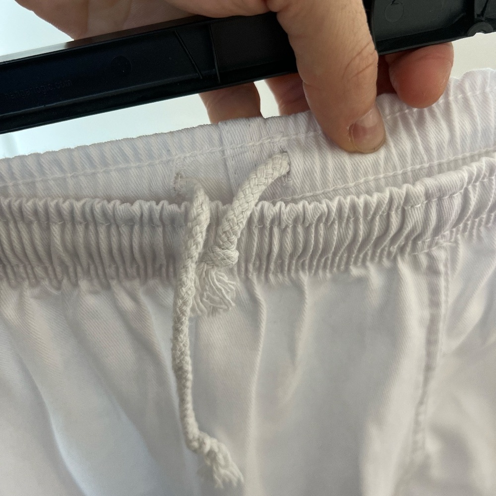 White Relaxed-Fit Drawstring Pants - Picture 4 of 4